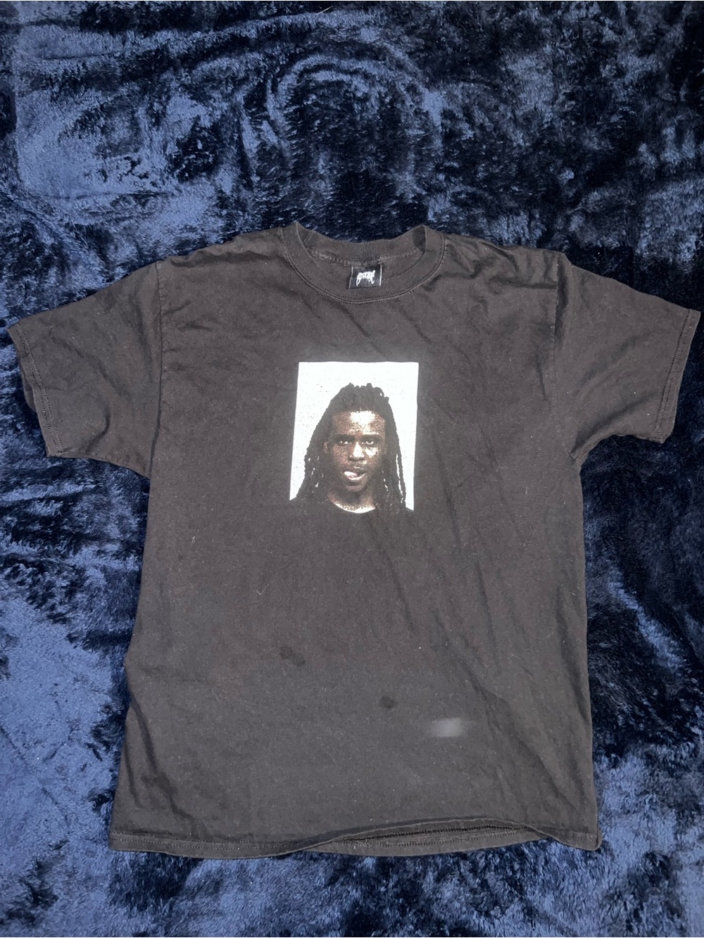 Revenge Clothing Black Short Sleeve Tee with Center Portrait